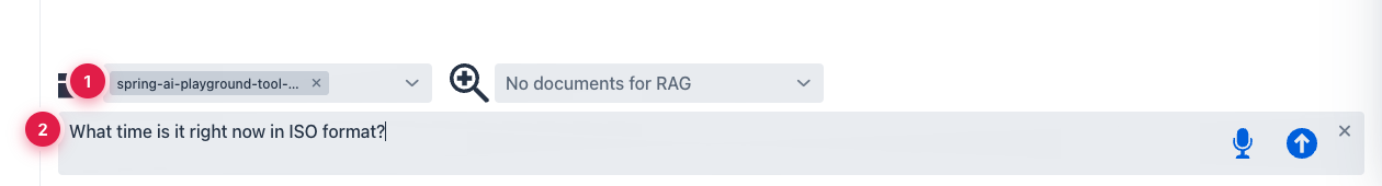 Agentic Chat ready to send a tool-trigger prompt