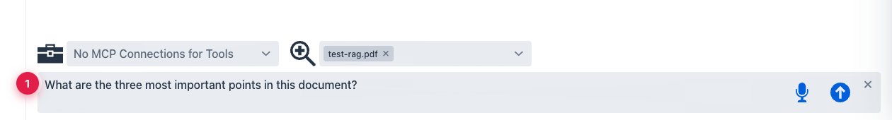 Chat with a RAG-friendly prompt typed