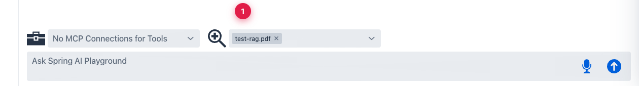 Chat with the indexed document selected as a RAG source